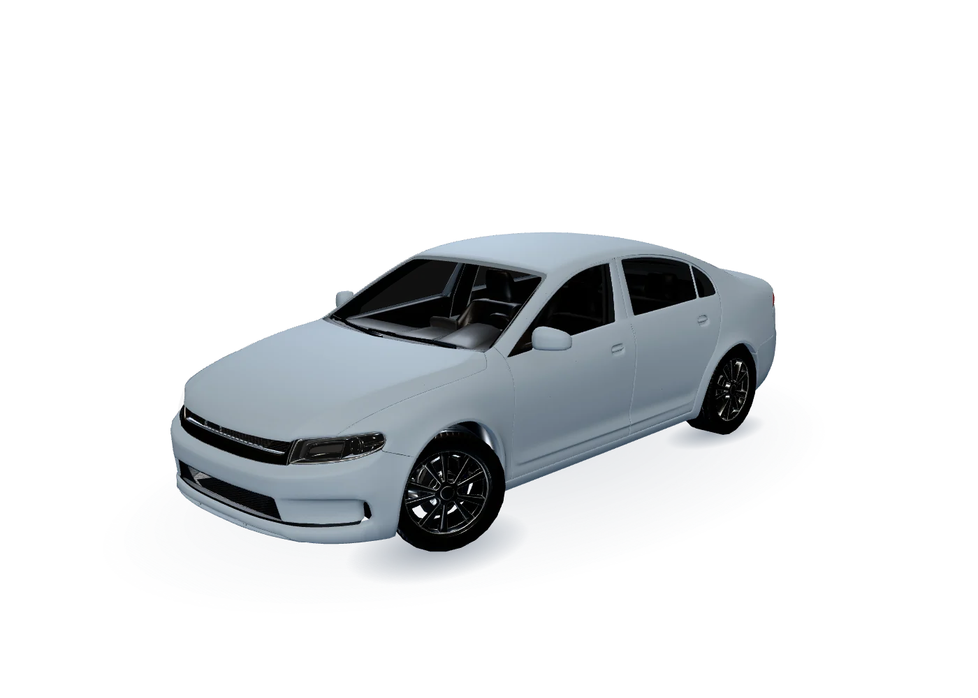 An unbranded everyday compact car in a softly lit studio