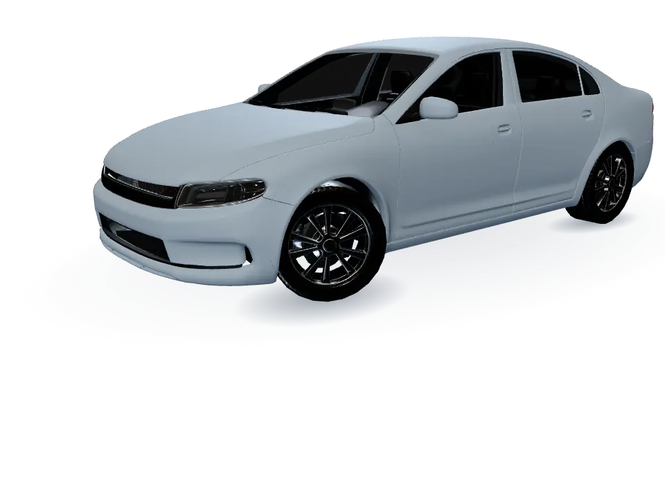 The sample car’s front-left tire and wheel arch on the ground.